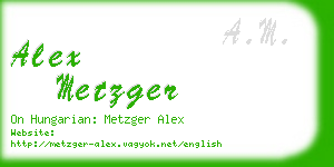 alex metzger business card